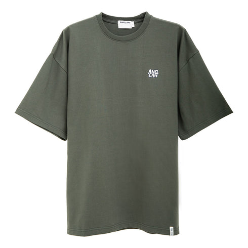 Anglan Stack Logo Half Tee Khaki 6109100010 Degli Uberti